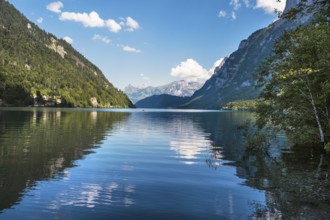 View over Lake Klöntal, Canton Glarus, Switzerland, Europe