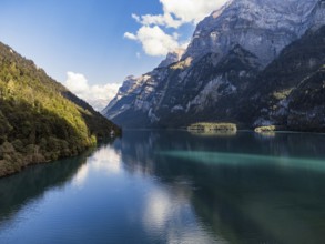View over the Klöntalersee, Klöntal, Canton Glarus, Switzerland, Europe