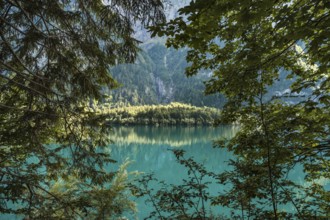 Light mood at Lake Klöntal, Canton Glarus, Switzerland, Europe