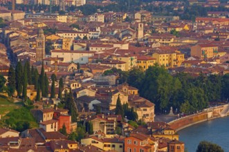 Verona, City at sunset Veneto, Italy, Europe