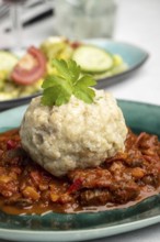Hungarian goulash with bread dumplings