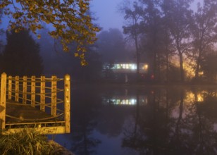 Foggy scene in a Maksimir park in Zagreb