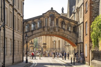 The Hertford Bridge or Bridge of Sighs in Oxford, Oxfordshire, England, Great Britain