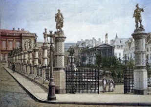 The castle of the Duke of Arenberg in Brussels, in front of the fire, here in the condition around