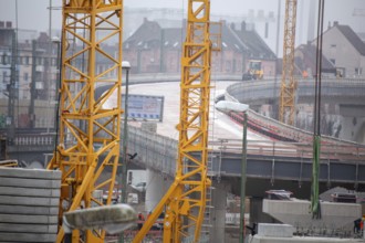 Hochstraße-Süd construction site in Ludwigshafen am Rhein. Hochstraße Süd was closed in summer 2019