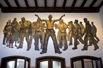 Murals from the time of the Third Reich, Rammelsberg ore mine, UNESCO World Heritage Site, Goslar,