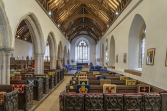 Interior of the church of St Goran, Cornwall, England, Great Britain