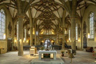 Interior of the Protestant town church in Bad Wimpfen, Kraichgau, Baden-Württemberg, Germany,
