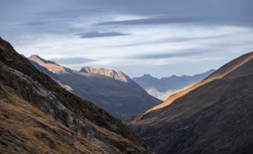 Evening mood, mountains in Ötztal, Tyrol, Austria, Europe