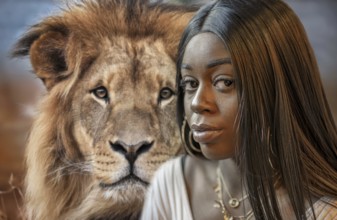 Lion portrait with Sefora Model Composing