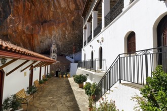 Greek Orthodox Monastery of Elona, Moni Elonis on the cliffs, Parnon Mountains, Arcadia,