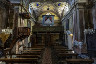 Parish church of Sant'Anna, 1747-1753, interior view, mountain village of Rasa, Centovalli, Canton