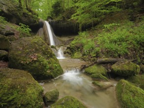 Schwarzenbach Waterfall, Baar, Canton Zug, Switzerland, Europe
