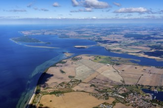 Salzhaff, Breitling, island, top view, sky, horizon, island landscape, island landscapes, islands,