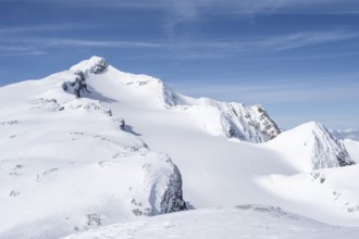 Snow-covered mountain landscape, Wildhorn in winter, Bernese Alps, Bernese Oberland, Switzerland,