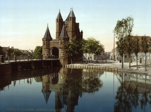 Amsterdam Gate, Haarlem, Holland, ca 1895, Historic, digitally restored reproduction from a 19th