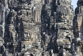 Giant stone-carved faces of the Bodhisattva Lokeshvara, also known as Avalokiteshvara, Bayon