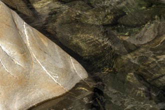 Rocks in the Maggia River near Ponte Brolla, in the Maggia Valley, Valle Maggia, Canton Ticino,