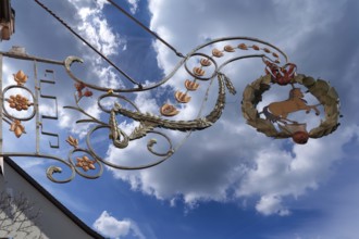 Historic nose plate from the former Rotes Ross inn, around 1650, Weinmarkt, Nuremberg, Middle