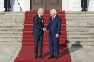 Joe Biden (46th President of the United States) is received by Frank-Walter Steinmeier (President
