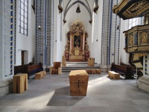 Nave of the Namen-Jesu-Kirche, Bonn, North Rhine-Westphalia, Germany, Europe
