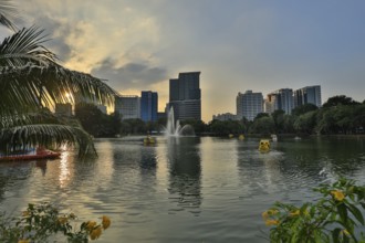 Lake in Lumphini Park, Bangkok, Thailand, Asia