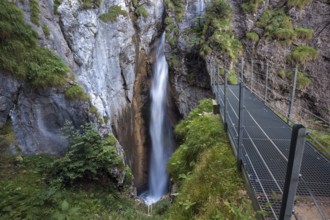 Waterfall in Hölltobel, near Gerstruben, Dietersbachtal, Oberstdorf, Oberallgäu, Allgäu, Bavaria,
