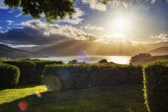 Sonnenuntergang, Akaroa, Canterbury, Neuseeland