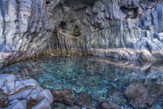 The natural volcanic pool Charco de la Laja, El Hierro, Canary Islands, Spain, Europe