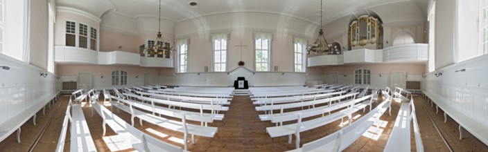 Church Herrnhuter Brüdergemeinschaft Königsfeld Interior Panorama Germany