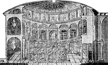 View of the Holy Sepulchre of Jesus Christ, Church of the Holy Sepulchre, basilica of the 4th