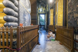 Wat Pho, temple of the reclining Buddha. Sightseeing attraction, architecturally significant temple