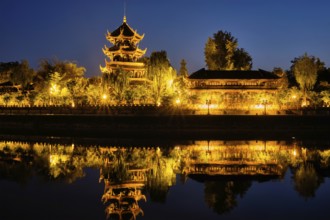 Wangjiang Pavilion Park (Wangjianglou Park) view over Jinjiang River, Chengdu, Sichuan, China