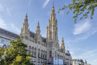 Vienna City Hall with its striking neo-Gothic towers, Vienna