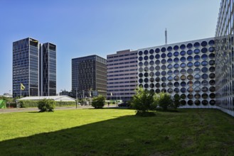 Flats Student Experience rear high-rise buildings, Cross, Towers, architect Norman Foster, Zuidas