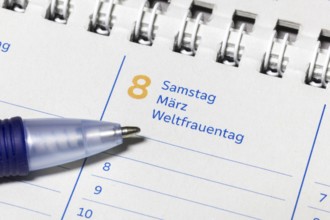 Calendar entry for 8 March with reference to International Women's Day, Calendar, Germany, Europe