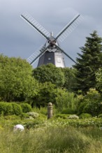 Historic windmill, Park an der Mühle, Wyk, Föhr, North Sea island, North Frisia,