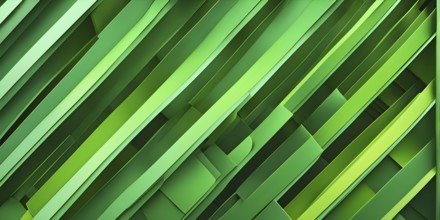 Abstract rendering of organic grid structure in a complex pattern in green color, AI generated