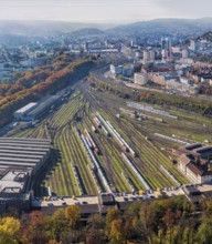Track apron at the main railway station, Europaviertel Stuttgart. After completion of the Stuttgart