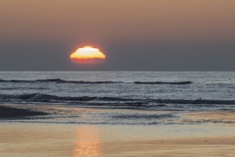 Sunset on the North Sea, Amrum, Schleswig-Holstein, Germany, Europe