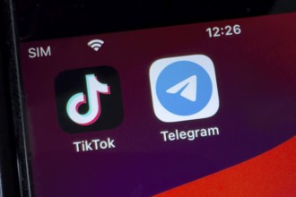 App icons from chat programmes free instant messaging service on the left from China TikTok and on