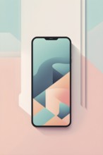 Abstract illustration wallpaper symbolizing the essence of mobile working, AI generated