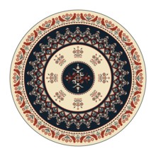 Traditional Polish embroidery round symbol, vector template. Isolated objects over white background
