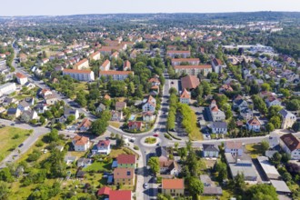 Aerial view of Coswig, Saxony, Germany, Europe