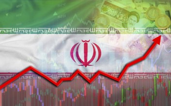Iran economic growth on financial graph. Iran financial growth on market graph