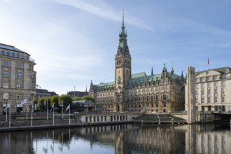 City Hall, State Government, North German Renaissance, Alsterfleet, Hamburg, Germany, Europe