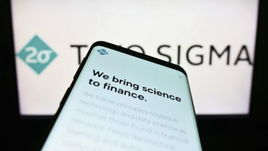 Stuttgart, Germany, 09-04-2022: Smartphone with webpage of American hedge fund company Two Sigma