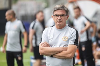 LUBIN, POLAND - JULY 28, 2024: Football match Polish PKO Ekstraklasa between KGHM Zaglebie Lubin vs