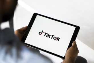 Tik Tok logo on smartphone