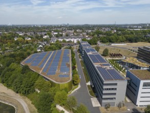 Solar panels installed on an office building in Germany